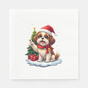 Servilleta De Papel Camiseta sin Mangas Funny Peace Hand Shih Tzu Chri