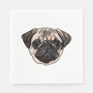 Servilleta De Papel Camiseta Típica Pug