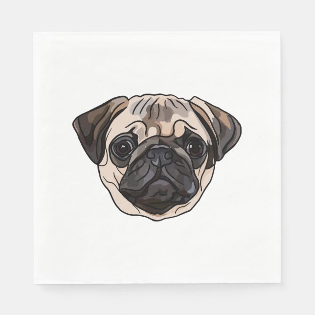 Servilleta De Papel Camiseta Típica Pug (Anverso)