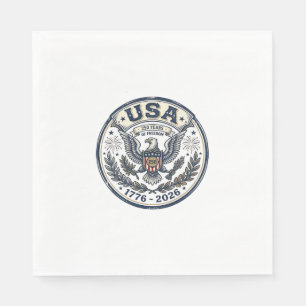 Servilleta De Papel Camiseta USA 250 años de libertad águila vintage i