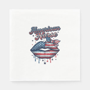 Servilleta De Papel Camiseta Vectorial de Enfermera Americana Patrióti