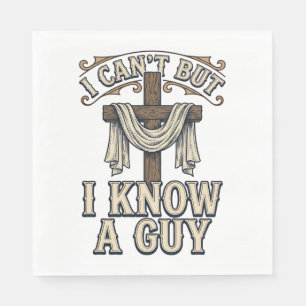 Servilleta De Papel Camiseta Vintage Cruz Cristiana Conozco a un Tipo