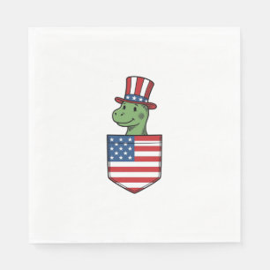 Servilleta De Papel Camiseta Vintage de Bolsillo de Dinosaurio Patriót
