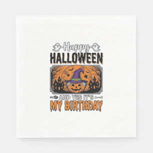 Servilleta De Papel Camiseta Vintage de Halloween Cumpleaños Bruja Cal