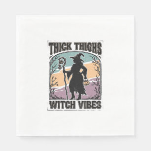 Servilleta De Papel Camiseta Vintage de Halloween Vibraciones de Bruja
