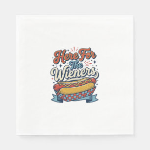 Servilleta De Papel Camiseta Vintage de Hot Dog Aquí por los Wieners_1