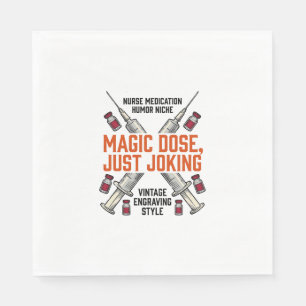 Servilleta De Papel Camiseta Vintage Dosis Bruja Humor Enfermera Medic