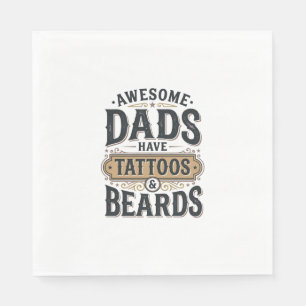 Servilleta De Papel Camiseta Vintage Los Papás Geniales Tienen Tatuaje