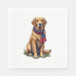 Servilleta De Papel Camiseta Vintage Patriótica de Caza Retriever Dora