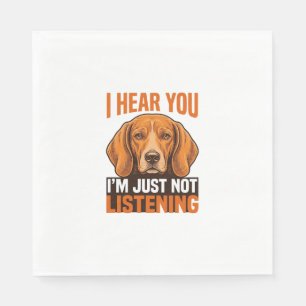 Servilleta De Papel Camiseta Vintage Perro Divertido Te Escucho No Esc