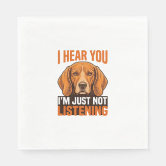 Servilleta De Papel Camiseta Vintage Perro Divertido Te Escucho No Esc