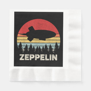 Servilleta De Papel Camiseta Vintage Retro Zeppelin Dirigible Aerostat