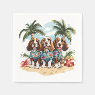 Servilleta De Papel Camisetas hawaianos de Basset Hound