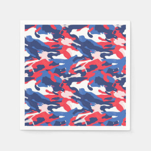 Servilleta De Papel Camo Patriótico Rojo Blanco Azul Libertad USA