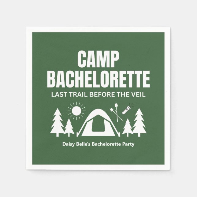 Servilleta De Papel Camp Bachelorette Green Paper Napkin (Anverso)