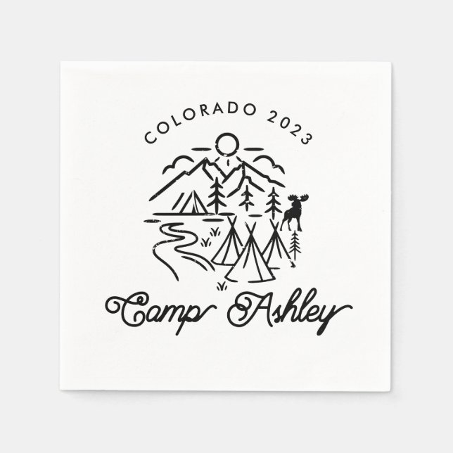 Servilleta De Papel Camp Bachelorette Personalizado Cocktail Napkins (Anverso)