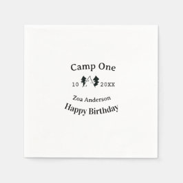 Servilleta De Papel Camp one happy birthday name date campingadventure