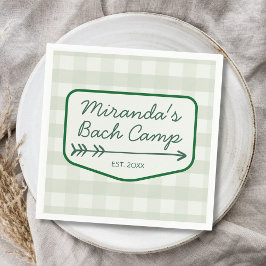 Servilleta De Papel Campamento Bach de Verano Gingham Bachelorette Cam