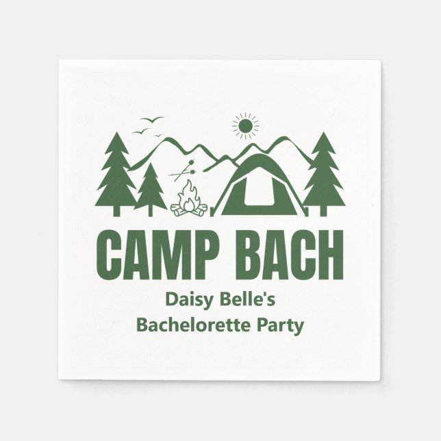 Servilleta De Papel Campamento Bachelorette Libro Verde Napkin (Anverso)