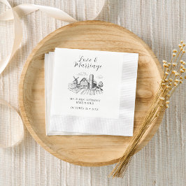 Servilleta De Papel Campamento Rústico Cocktail Boda de Barn Occidenta