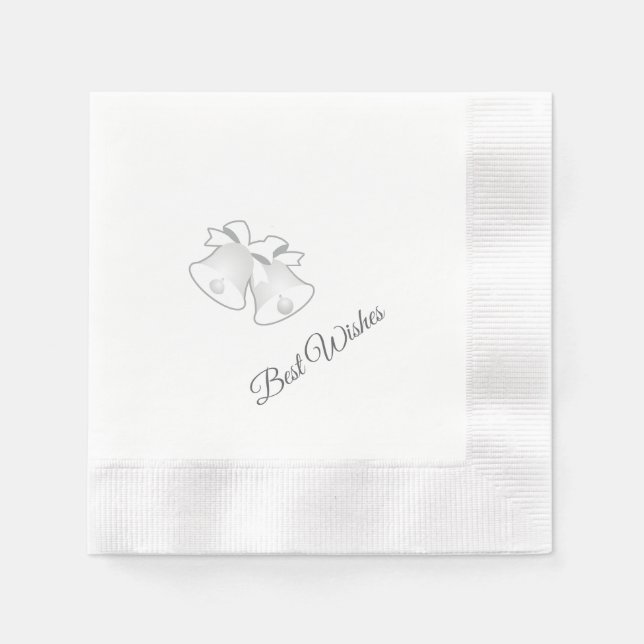 Servilleta De Papel Campanas de Boda Mejores Deseos  (Anverso)