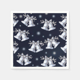 Servilleta De Papel Campanas plateadas de los navidades