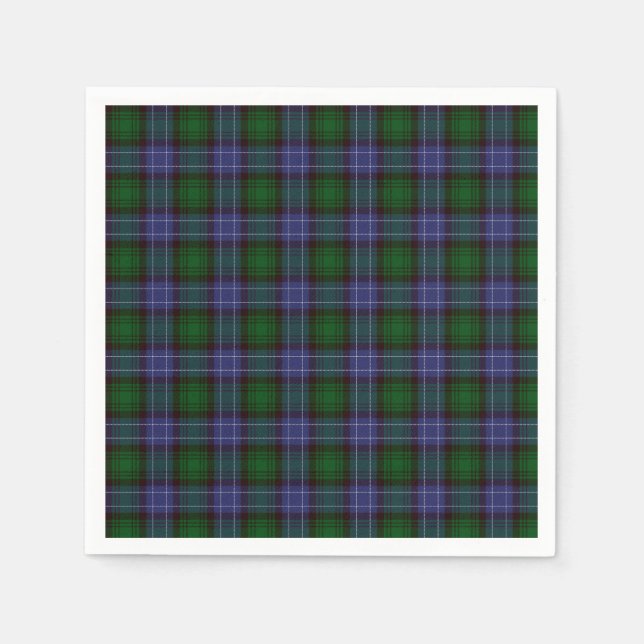 Servilleta De Papel Campbell Tartan Green Plaid (Anverso)