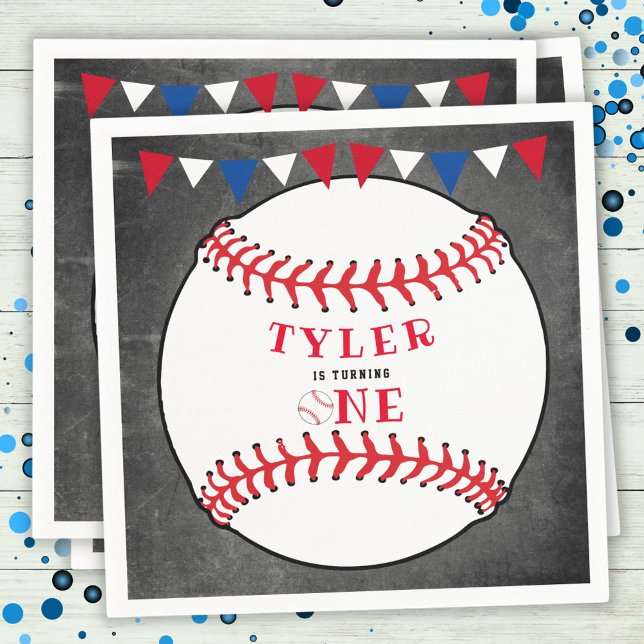 Servilleta De Papel Campeonato Deportivo de Béisbol Primer Cumpleaños (Subido por el creador)