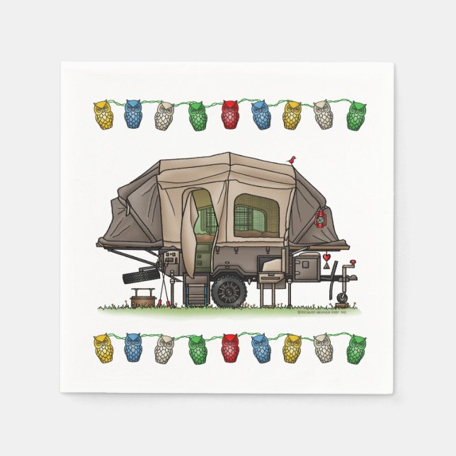 Servilleta De Papel Camper RV feliz Opus 4 Pop Up Camper (Anverso)