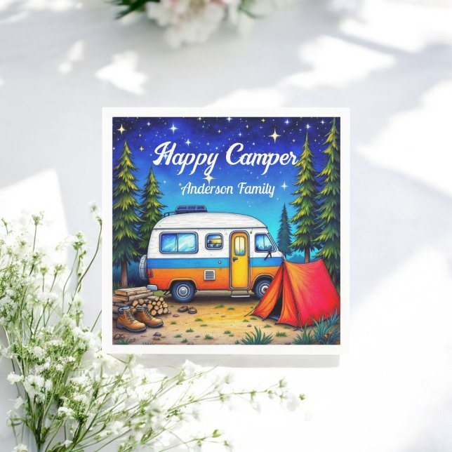 Servilleta De Papel Campervan Blue Green Watercolor (Subido por el creador)