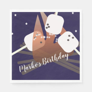 Servilleta De Papel Campfire Marshmallow Stars Camping Al Aire Libre