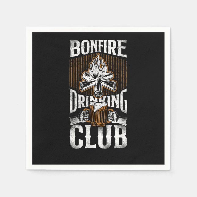 Servilleta De Papel Camping Bonfire Drinking Club Campfire Drunk Alcoh (Anverso)