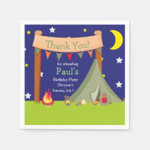 Camping Cumpleaños Party Sleepover Khaki Green