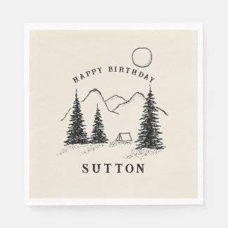 Servilleta De Papel Camping de cumpleaños personalizado