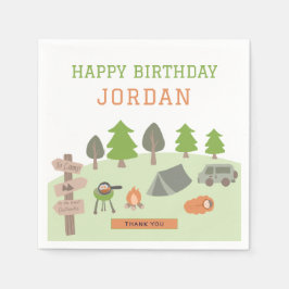 Servilleta De Papel Camping en el patio trasero Cumpleaños bajo las es