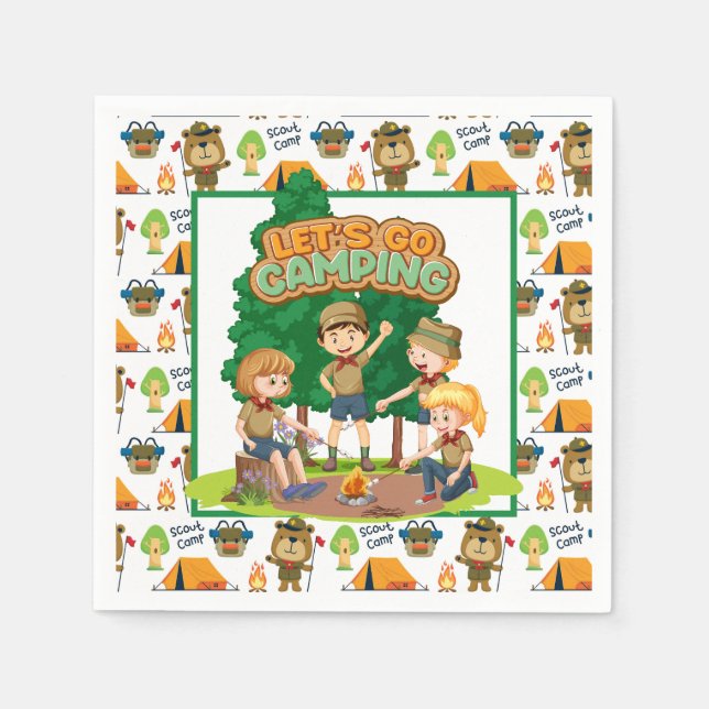 Servilleta De Papel Camping infantil (Anverso)