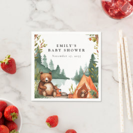 Servilleta De Papel Camping Mountain Rustic Baby Shower