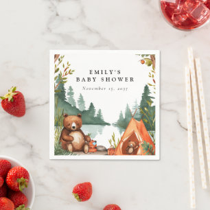 Servilleta De Papel Camping Mountain Rustic Baby Shower