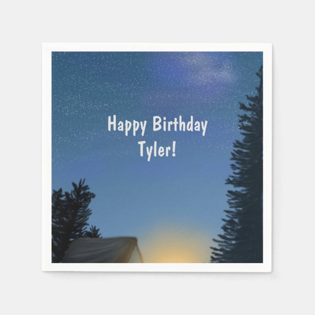 Servilleta De Papel Camping Starry Night Fiesta (Anverso)