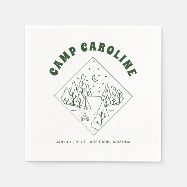 Servilleta De Papel Camping Tema Bachelorette Party (Anverso)