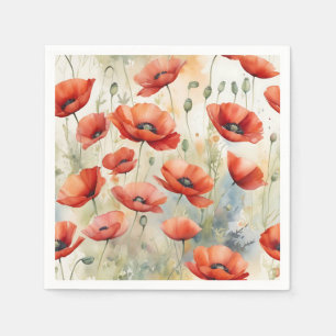 Servilleta De Papel Campo acuarela vibrante de lapidarios salvajes en 