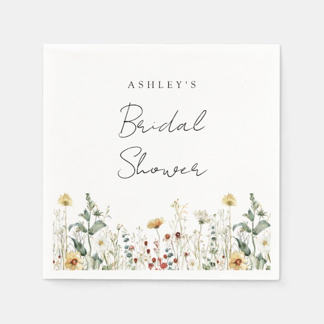 Servilleta De Papel Campo de flores silvestres de verano para fiesta d (Anverso)
