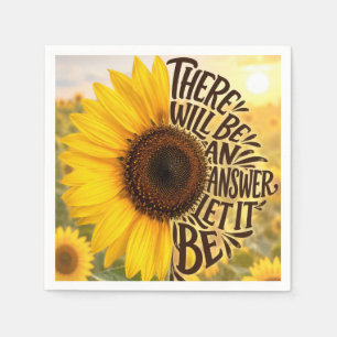 Servilleta De Papel Campo de girasoles con cita inspiradora