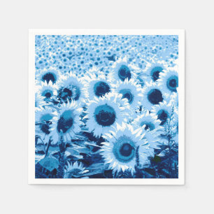 Servilleta De Papel Campo de girasoles - tonos azules