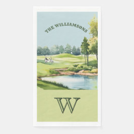 Servilleta De Papel Campo de Golf Familiar para Carritos Monogramado c