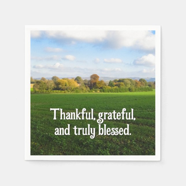 Servilleta De Papel Campo de otoño - Acción de Gracias personalizada (Anverso)