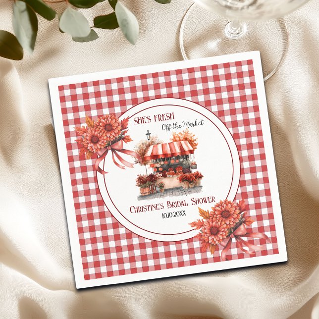 Servilleta De Papel Campo Picnic Gingham Bridal Shower (Subido por el creador)