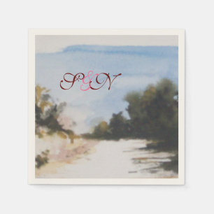 SERVILLETA DE PAPEL CAMPO SOLEADO EN MONOGRAMA DE TOSCANA