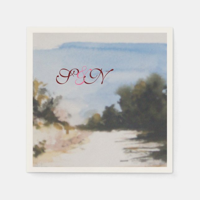 SERVILLETA DE PAPEL CAMPO SOLEADO EN MONOGRAMA DE TOSCANA (Anverso)