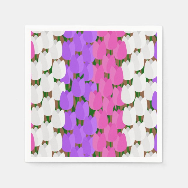 Servilleta De Papel Campo Tulip de primavera (Anverso)